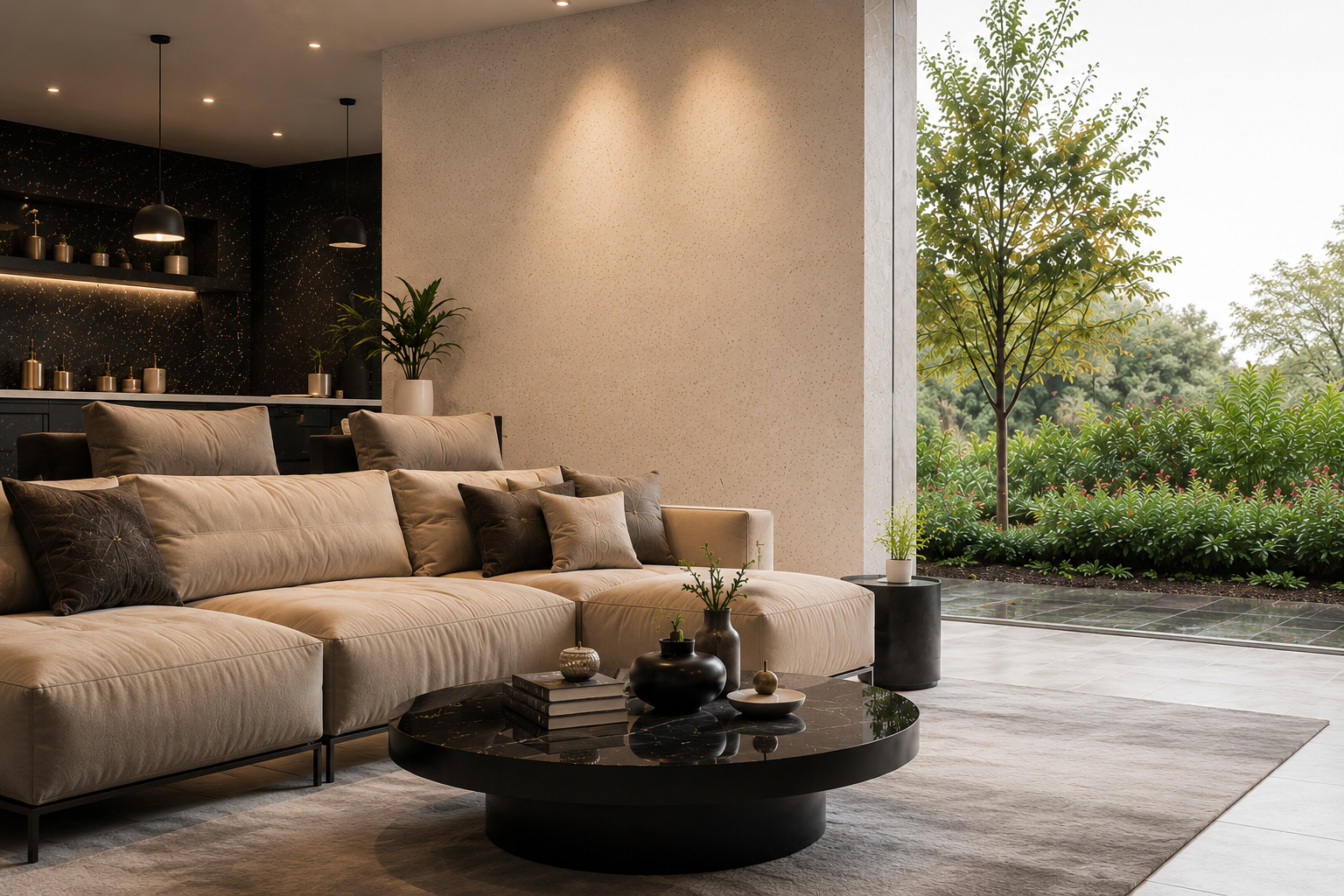 Luxury interior featuring MicaWall mineral wall finish